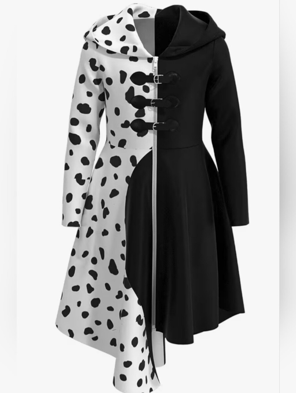 Girls Size 8 Cruella De Vil Costume Cosplay Coat